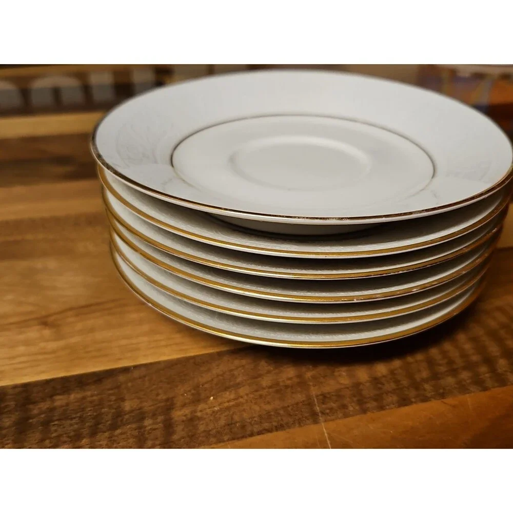 Set of 6 Vintage Noritake Ivory China Tulane 7562 6